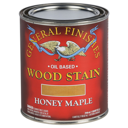 GENERAL FINISHES 1 Qt Honey Maple Wood Stain Oil-Based Penetrating Stain HMQT